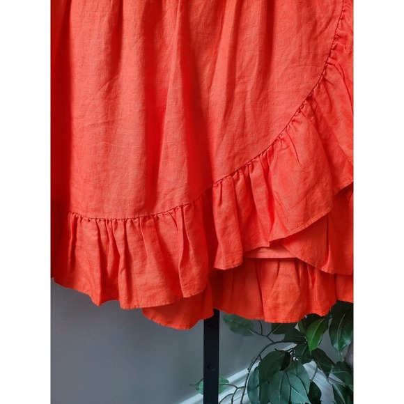 J.Crew Women's Orange 100% Cotton A-Line Casual Knee Length Skirt Size 4P - Picture 3 of 11